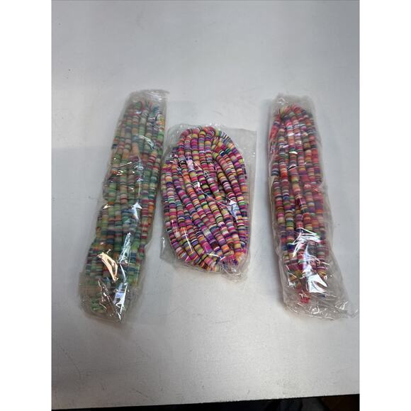 Lot Of Misc. Beads- Flat Clay Beads, Bracelet Jewelry Making, Kids, Craft - Picture 1 of 1